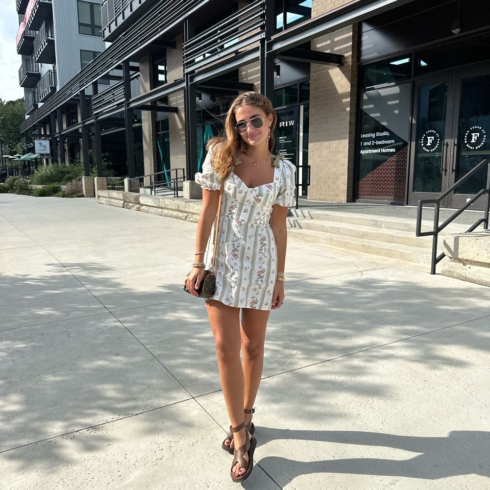 Reformation Floral White Mini Dress